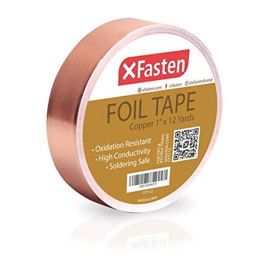 XFasten Conductive Copper Tape, 1-Inch x 12-Yards, Slug Repellent,...