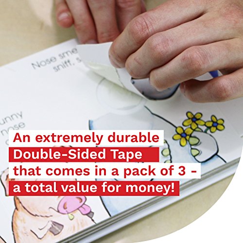 XFasten Double Sided Tape, Removable, 3/4-Inch by 20-Yards, Pack of 3