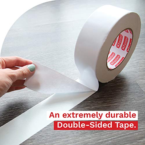 XFasten Double Sided Tape, White, Removable and Residue-Free, 2-In...