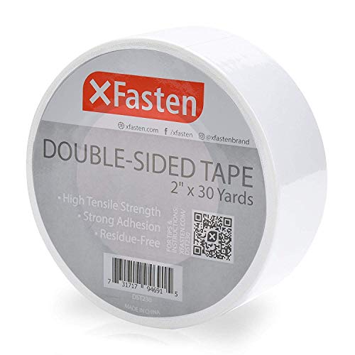 XFasten Double Sided Tape, White, Removable and Residue-Free, 2-In...