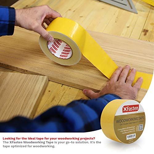 XFasten Double Sided Woodworking Tape w/Yellow Backing 2.5 Inches ...