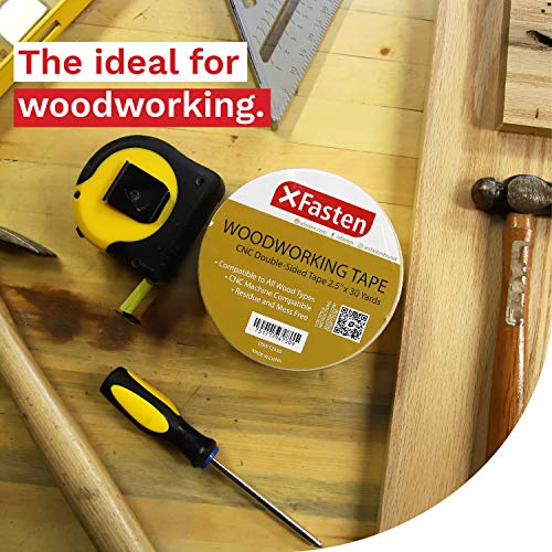 XFasten Double Sided Woodworking Tape w/Yellow Backing 2.5 Inches ...