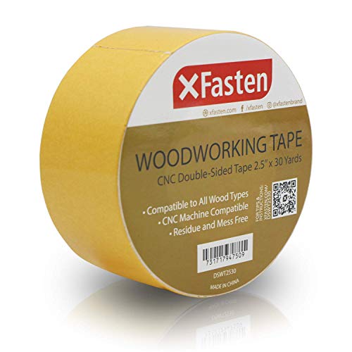 XFasten Double Sided Woodworking Tape w/Yellow Backing 2.5 Inches ...