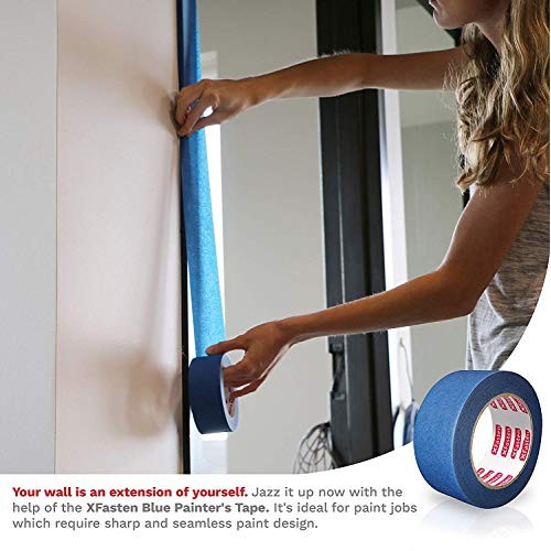 XFasten Professional Blue Painters Tape, Edge Lock, 2 by 60 Yards...