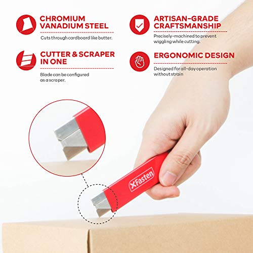 XFasten Retractable Box Cutter with Safety Scraper Set of 12 Bul...
