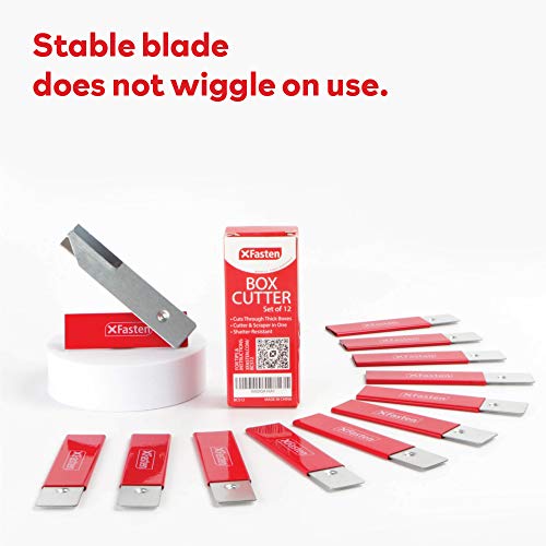 XFasten Retractable Box Cutter with Safety Scraper Set of 12 Bul...