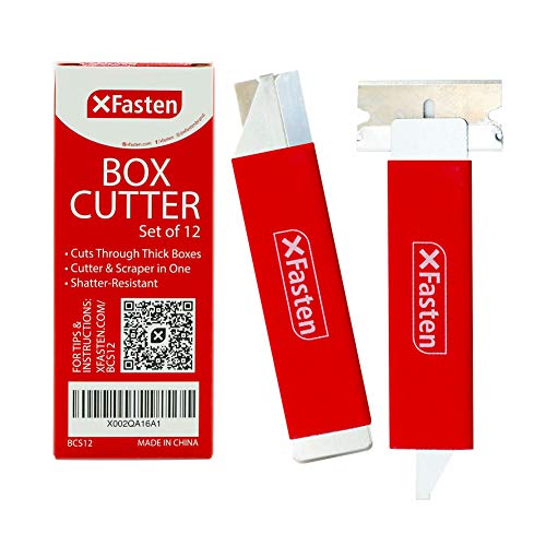 XFasten Retractable Box Cutter with Safety Scraper Set of 12 Bul...