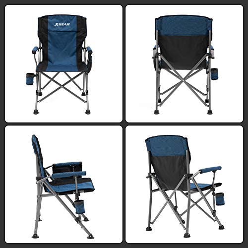 Camping Chair Hard Arm High Back Lawn Chair Heavy Duty with Cup Ho...