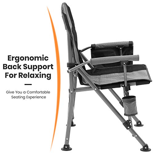 XGEAR Portable Folding Camping Chair High Back Cup Holder Hard Arm...