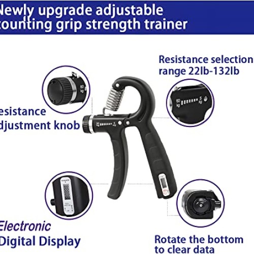 Hand Grip Strength Trainer 5 Pack Hand Grip Strengthener Forearm W...