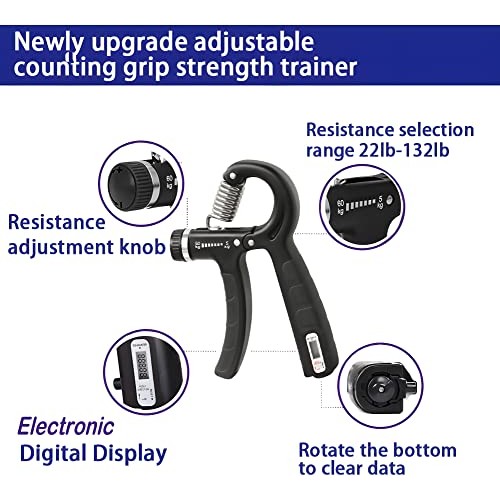 Hand Grip Strength Trainer 5 Pack Hand Grip Strengthener Forearm W...