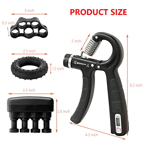 Hand Grip Strength Trainer 5 Pack Hand Grip Strengthener Forearm W...
