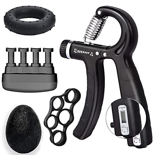 Hand Grip Strength Trainer 5 Pack Hand Grip Strengthener Forearm W...