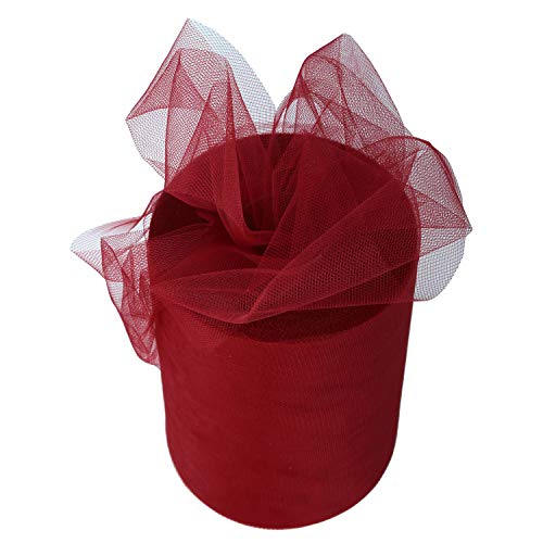 Wine Tulle Roll Spool 6 Inch x 100 Yards for Tulle Decoration