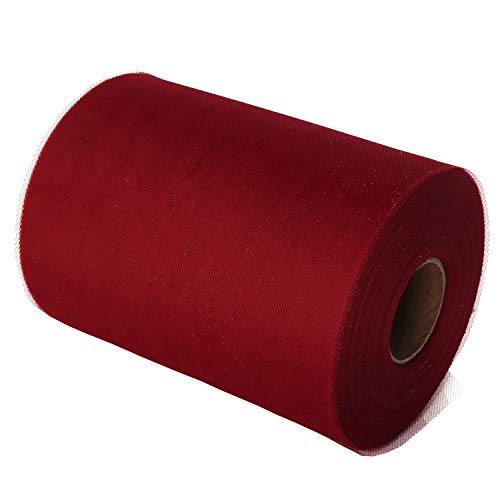 Wine Tulle Roll Spool 6 Inch x 100 Yards for Tulle Decoration