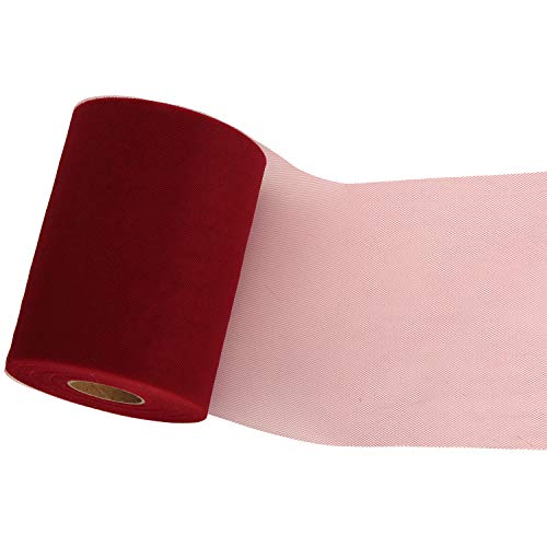 Wine Tulle Roll Spool 6 Inch x 100 Yards for Tulle Decoration