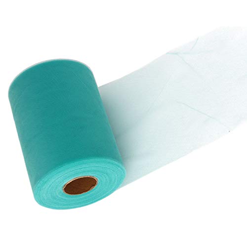 XiangGuanQianYing Aqua Tulle Roll Spool 6 Inch x 100 Yards for Tul...