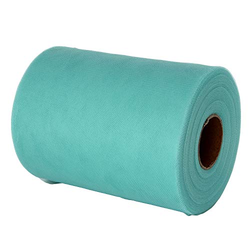 XiangGuanQianYing Aqua Tulle Roll Spool 6 Inch x 100 Yards for Tul...