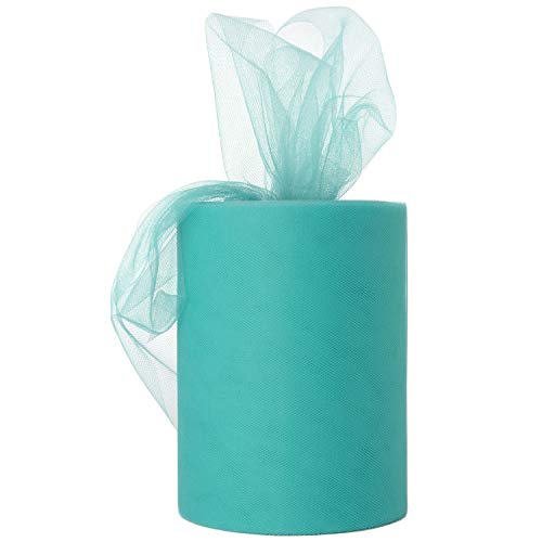 XiangGuanQianYing Aqua Tulle Roll Spool 6 Inch x 100 Yards for Tul...