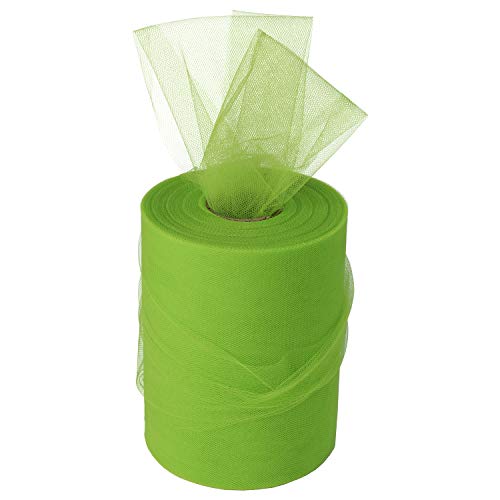 XiangGuanQianYing Green Tulle Roll Spool 6 Inch x 100 Yards for Tu...