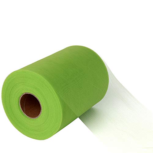 XiangGuanQianYing Green Tulle Roll Spool 6 Inch x 100 Yards for Tu...