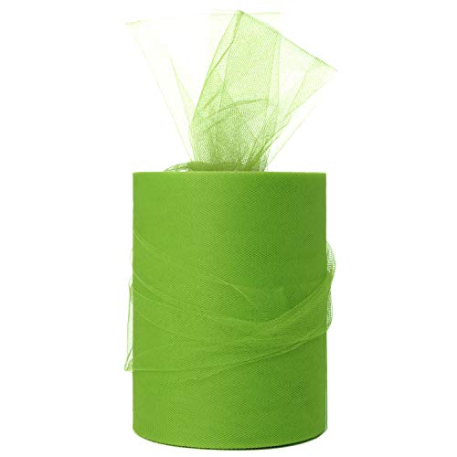 XiangGuanQianYing Green Tulle Roll Spool 6 Inch x 100 Yards for Tu...