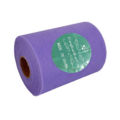 XiangGuanQianYing Lavender Tulle Spool 6 Inch x 100 Yards for Tull...