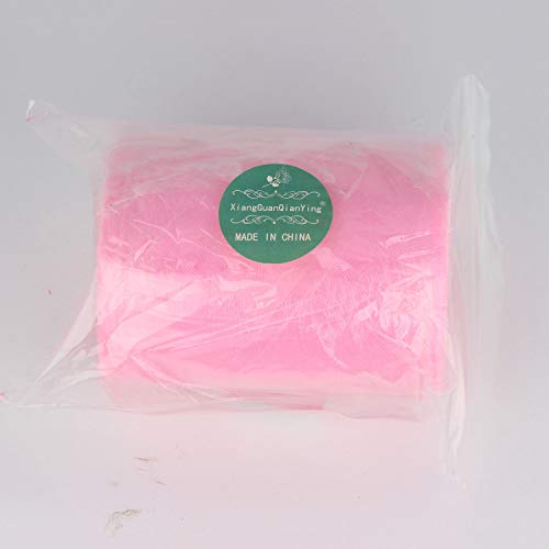 XiangGuanQianYing Pink Tulle Roll Spool 6 Inch x 100 Yards for Tul...