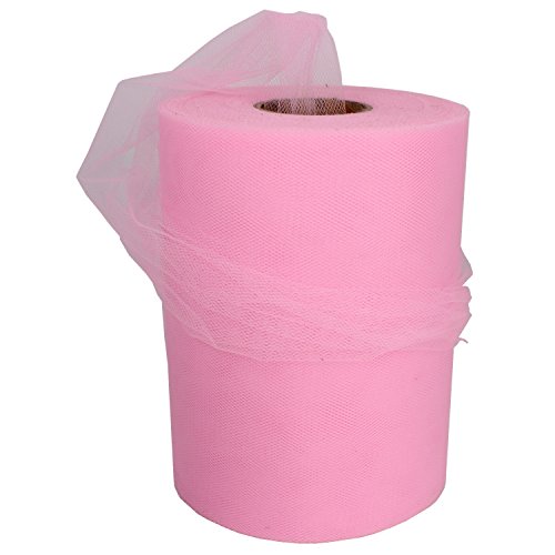 XiangGuanQianYing Pink Tulle Roll Spool 6 Inch x 100 Yards for Tul...