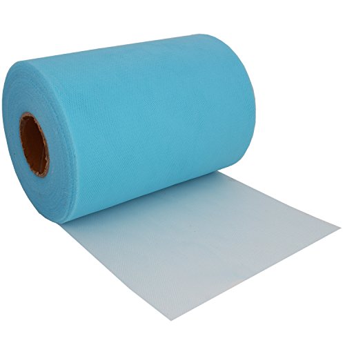 XiangGuanQianYing Sky Blue Tulle Spool 6 Inch x 100 Yards for Tull...