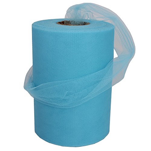 XiangGuanQianYing Sky Blue Tulle Spool 6 Inch x 100 Yards for Tull...