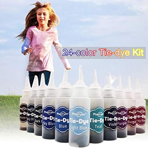 Tie Dye Kit,24 Colors Tie Dye Shirt Fabric Dye Fashion Beautiful T...