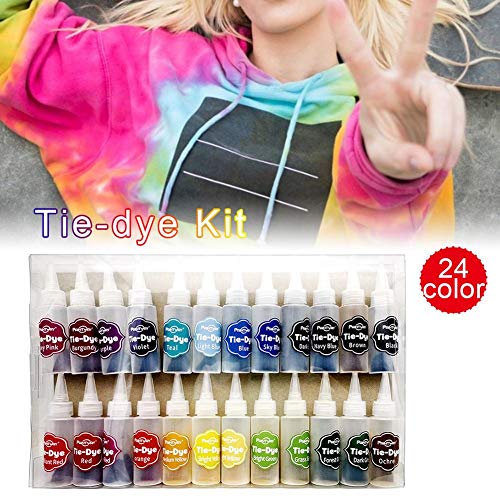 Tie Dye Kit,24 Colors Tie Dye Shirt Fabric Dye Fashion Beautiful T...