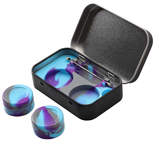 XIFEI portable stainless steel tin box 2-5ml silicone container ja...