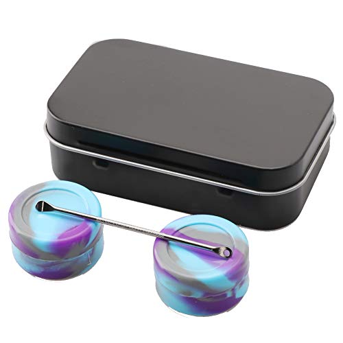 XIFEI portable stainless steel tin box 2-5ml silicone container ja...