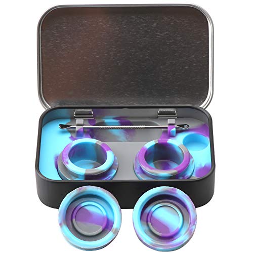 XIFEI portable stainless steel tin box 2-5ml silicone container ja...