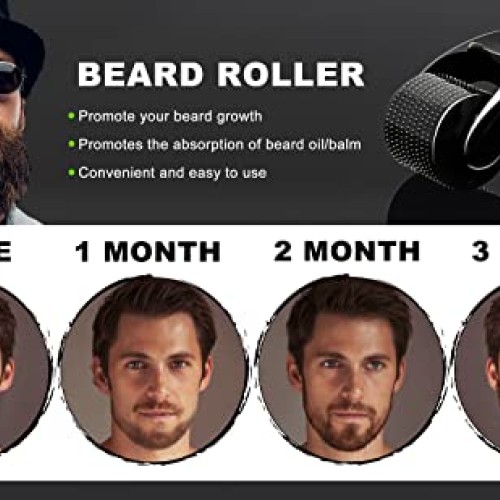 XIKEZAN Beard Growth Kit,w/Beard Roller,Beard Growth Oil,Beard Con...