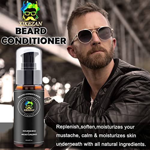 XIKEZAN Beard Growth Kit,w/Beard Roller,Beard Growth Oil,Beard Con...