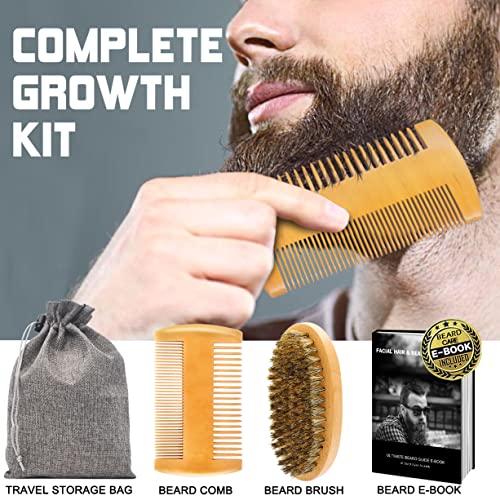 XIKEZAN Beard Growth Kit,w/Beard Roller,Beard Growth Oil,Beard Con...
