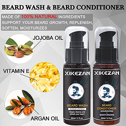 XIKEZAN Beard Straightener Kit,Beard Growth Grooming Kit w/Beard S...