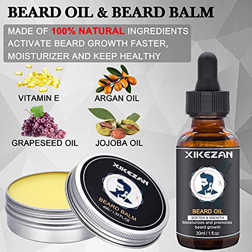 XIKEZAN Beard Straightener Kit,Beard Growth Grooming Kit w/Beard S...