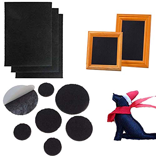 12 Pack Black Craft Adhesive Back Felt Fabric Sheets,8.3x11.8 inch...
