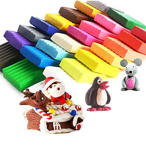24 Colors Polymer Clay,Baken Soft Clay,Oven Baking Clay Kit with 5...