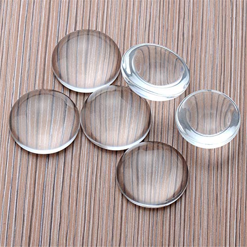 100 Pieces Round Glass Cabochon Clear Glass Dome Cabochons Tiles F...