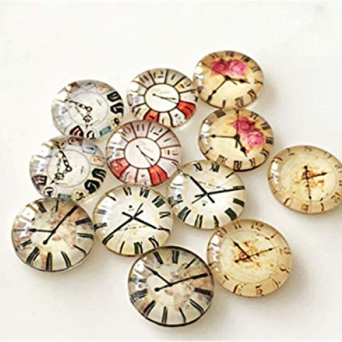 100 Pieces Round Glass Cabochon Clear Glass Dome Cabochons Tiles F...