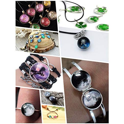 100 Pieces Round Glass Cabochon Clear Glass Dome Cabochons Tiles F...