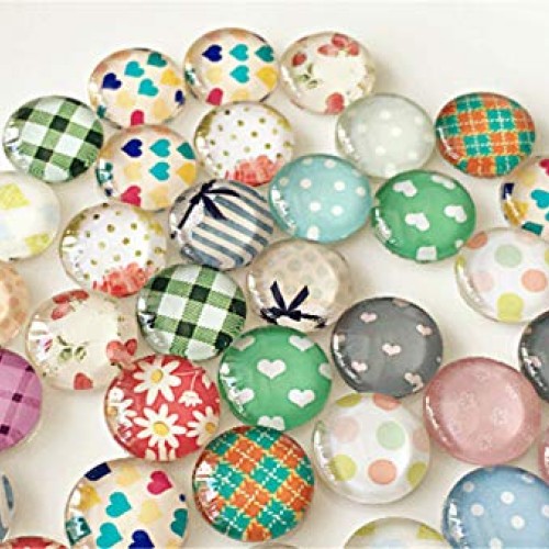 100 Pieces Round Glass Cabochon Clear Glass Dome Cabochons Tiles F...