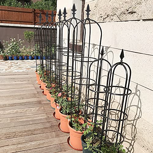 Garden Obelisk Trellis for Climbing Plants, Rustproof Plastic Coat...