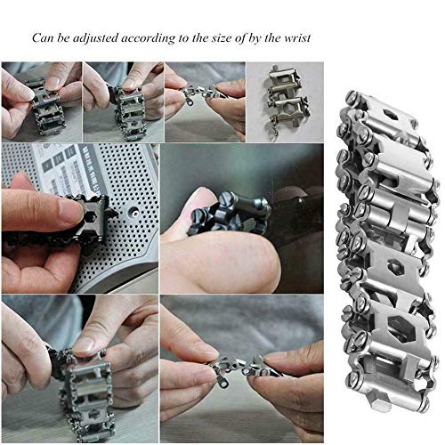 xingshengdejia Multi Tool Bracelet for Men,Stainless Steel Multi F...
