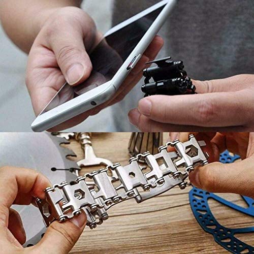 xingshengdejia Multi Tool Bracelet for Men,Stainless Steel Multi F...